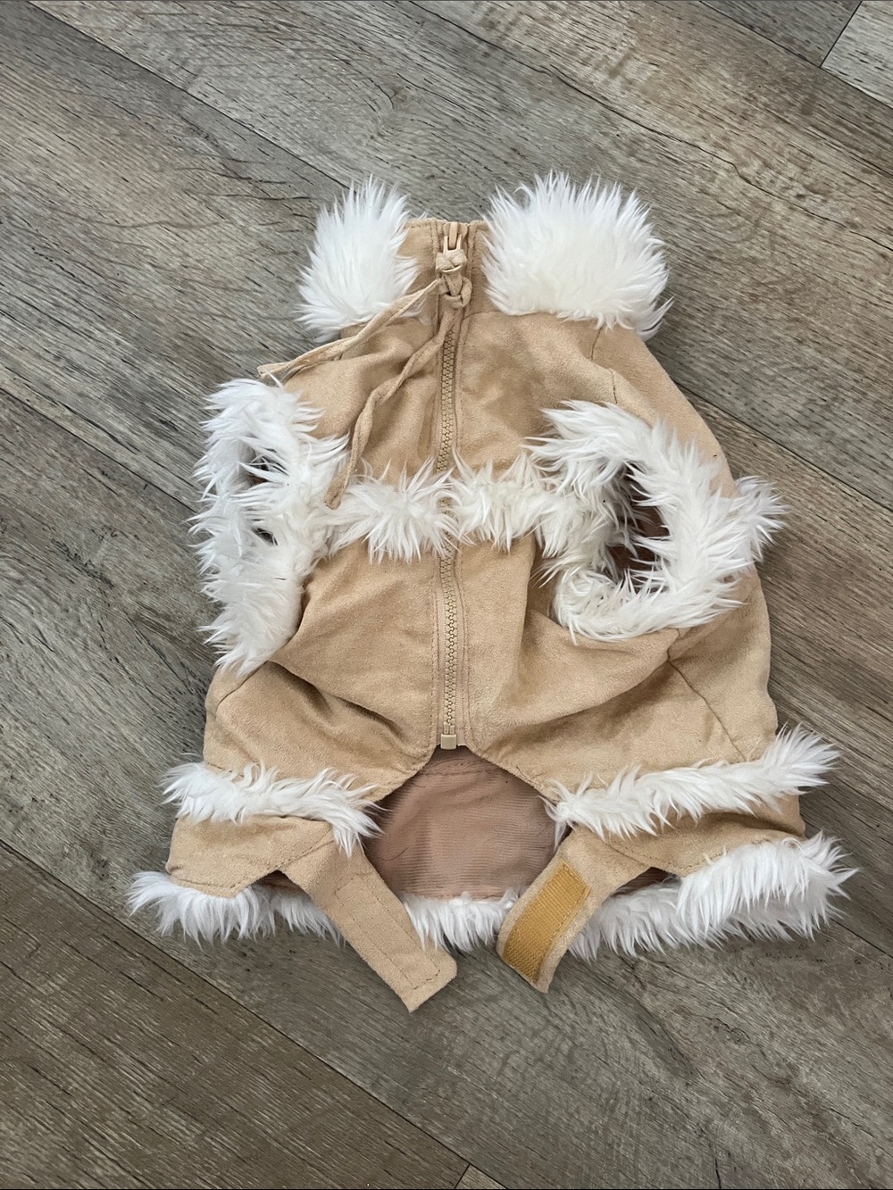 Dickies Closet Faux Suede & Faux Fluffy White Shearing Dog Jacket Sweater Size S